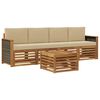 vidaXL Conjunto de Sof&aacute;s para Exterior 5 unid. Natural e Bege