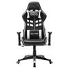 vidaXL Cadeira de gaming couro artificial preto e branco