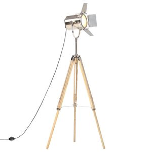 vidaXL Candeeiro de ch&atilde;o trip&eacute; 140 cm madeira mangueira maci&ccedil;a