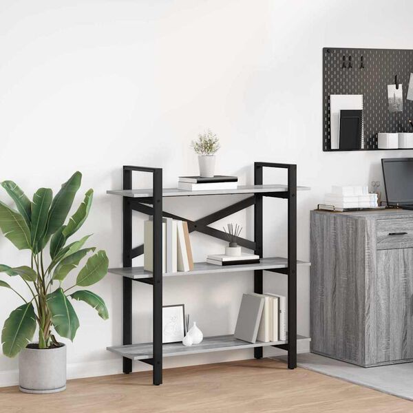 vidaXL Estante Cinza Sonoma 100 x 33,5 x 102 cm Madeira processada