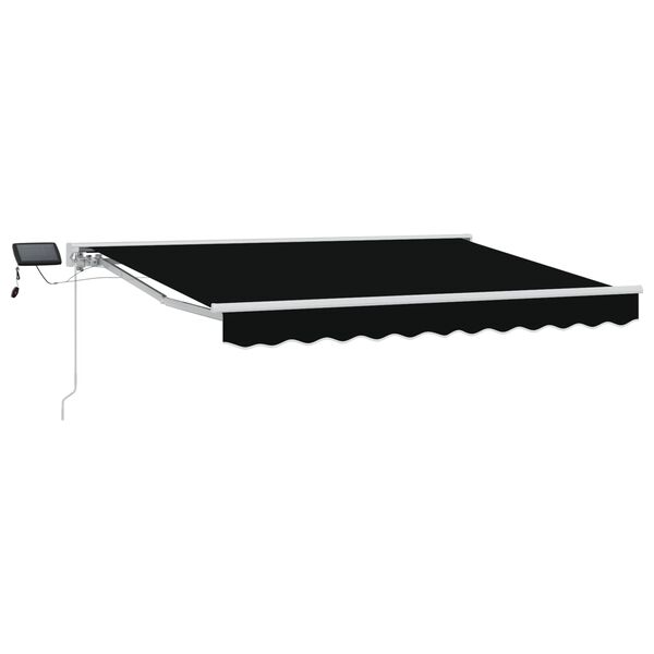 vidaXL Estrutura de Toldo Manual com LEDs Preto 3 x 2,5 m