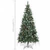 vidaXL &Aacute;rvore de Natal artificial com pinhas pr&eacute;-iluminada 210 cm
