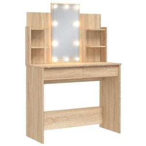 vidaXL Toucador com luzes LED 96x40x142 cm carvalho sonoma