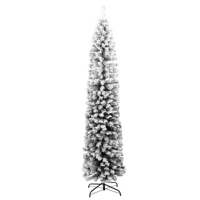 vidaXL Árvore de Natal artificial fina com neve 240 cm PVC verde 