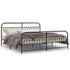 vidaXL Estrutura de cama com cabeceira e p&eacute;s 193x203 cm metal preto