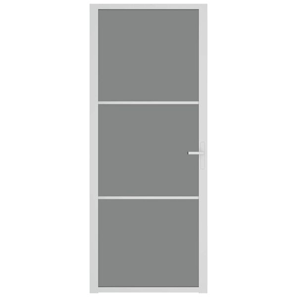 vidaXL Porta de interior 83x201,5 cm vidro ESG e alumínio branco