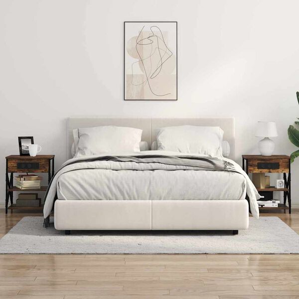 vidaXL Arm&aacute;rio de Cabeceira 2 pcs Carvalho Defumado 41 x 31 x 51 cm