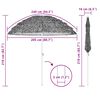 vidaXL Parasol de Praia Natural 255 x 255 x 255 cm Poli&eacute;ster e A&ccedil;o