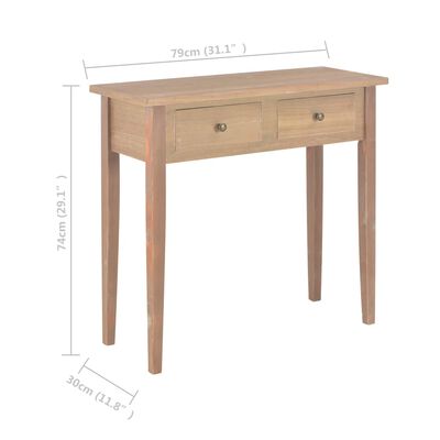 vidaXL Toucador/mesa consola castanho 79x30x74 cm madeira
