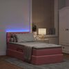 vidaXL Cama com arruma&ccedil;&atilde;o e LED com colch&atilde;o Rosa 100 x 200 cm Veludo