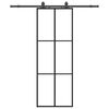 vidaXL Porta deslizante c/ conj. ferragens 76x205cm vidro ESG preto