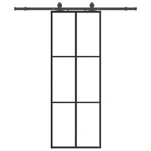 vidaXL Porta deslizante c/ conj. ferragens 76x205cm vidro ESG preto