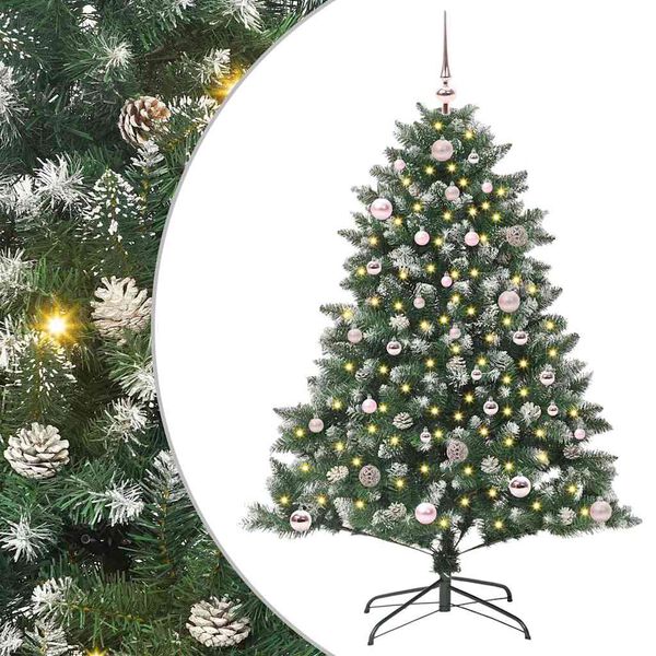 vidaXL &Aacute;rvore de Natal Artificial Verde 150 cm PVC, Pl&aacute;stico e A&ccedil;o