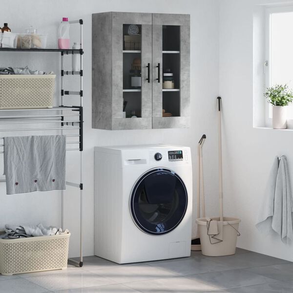 vidaXL Arm&aacute;rio de parede 69,5x34x90 cm cinzento cimento