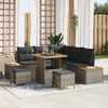 vidaXL Conjunto de Sof&aacute; de Jardim Cinzeto Rattan Sint&eacute;tico