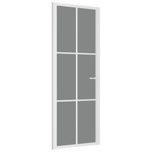 vidaXL Porta de interior 76x201,5 cm vidro ESG e alum&iacute;nio branco