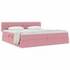 vidaXL Cama com Armazenamento com colch&atilde;o Rosa 200 x 200 cm Veludo