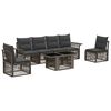 vidaXL Conjunto de Sof&aacute; de Jardim 7 unid. Cinza e Cinza Escuro vime PE