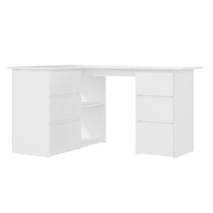 vidaXL Secret&aacute;ria de canto 145x100x76 cm derivados de madeira branco