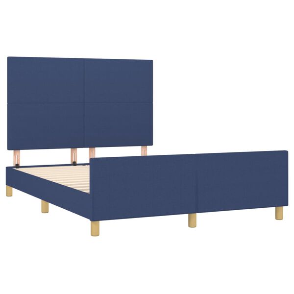 vidaXL Estrutura de cama sem colch&atilde;o 140x190 cm tecido azul