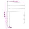 vidaXL Cabeceira com cabeceira Cinza Sonoma 75 cm Madeira processada