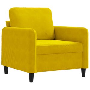 vidaXL Poltrona 60 cm veludo amarelo