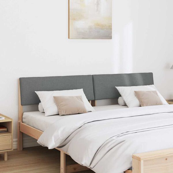 vidaXL Cabeceira estofada Cinza Escuro 200 cm