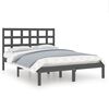vidaXL Estrutura de cama king 150x200 cm madeira maci&ccedil;a cinza