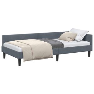 vidaXL Estrutura de Cama de Canto Cinza Escuro 90 cm x 200 cm