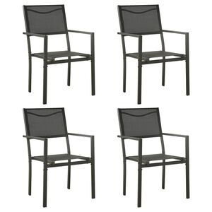 vidaXL Cadeiras de jardim 4 pcs textilene e aço preto/antracite
