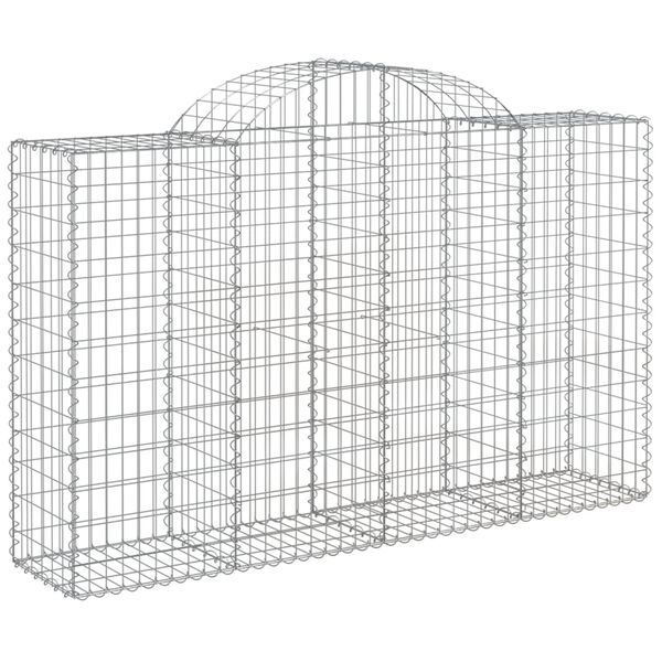 vidaXL Cestos gabi&atilde;o arqueados 10pcs 200x50x120/140 ferro galvanizado