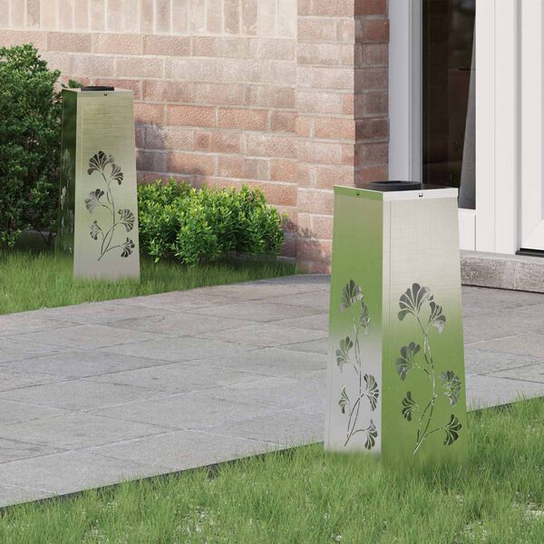 vidaXL Luz Solar LED de Caminho 2 pcs A&ccedil;o inoxid&aacute;vel A&ccedil;o inoxid&aacute;vel