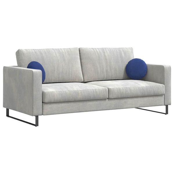 vidaXL Almofadas de Assento 2 pcs Azul Pol&iacute;cia &Oslash; 40 x 13 cm Veludo