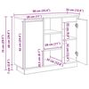 vidaXL Sideboard Carvalho Defumado 90 x 32 x 75 cm Madeira processada