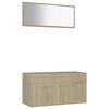 vidaXL 2 pcs conj. m&oacute;veis casa de banho contrapl. cor carvalho sonoma