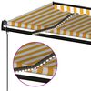 vidaXL Toldo autom. c/ LED e sensor de vento 350x250 cm amarelo/branco