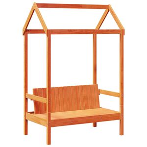 vidaXL Banco com telhado 117,5x70x176,5 cm pinho maci&ccedil;o castanho-mel