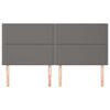 vidaXL Cabeceira Cinza 200x5x118/128 cm Couro Sint&eacute;tico