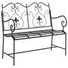 vidaXL Banco de jardim Preto 104 x 54 x 93 cm A&ccedil;o