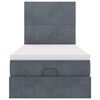 moldura de cama otomana vidaXL com colchões cinza escuro veludo