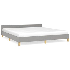 vidaXL Estrutura de cama sem colch&atilde;o 160x200 cm tecido cinzento-claro
