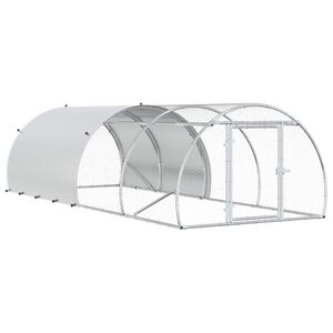 vidaXL Galinheiro Prateado 400 x 150 x 100 cm A&ccedil;o Galvanizado