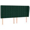 vidaXL Cabeceira cama c/ abas veludo 183x23x118/128 cm verde-escuro