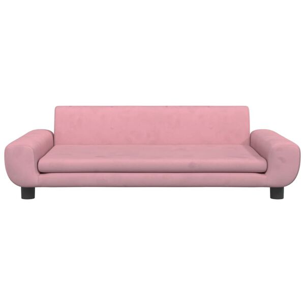 vidaXL Sofá infantil 100x54x33 cm veludo rosa