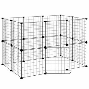 vidaXL Gaiola p/ animais de 20 pain&eacute;is c/ porta 105x70x70 cm a&ccedil;o preto