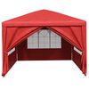 vidaXL Tenda de festa com parede Vermelho 400 x 300 x 255 cm