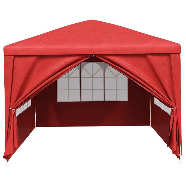 vidaXL Tenda de festa com parede Vermelho 400 x 300 x 255 cm