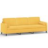vidaXL Sof&aacute; 3 lug. c/ almofadas/almofad&otilde;es 210 cm veludo amarelo-claro