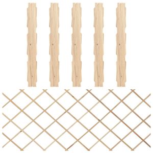 vidaXL Cercas em treli&ccedil;a 5 pcs 180x80 cm madeira de abeto maci&ccedil;a