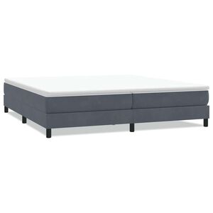 vidaXL Cama com molas sem colch&atilde;o 200x220 cm veludo cinzento-escuro